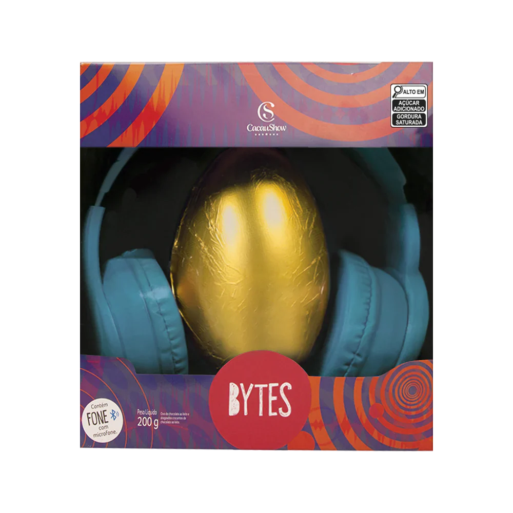 Ovo de Páscoa ao Leite Bytes Fone Azul 200g